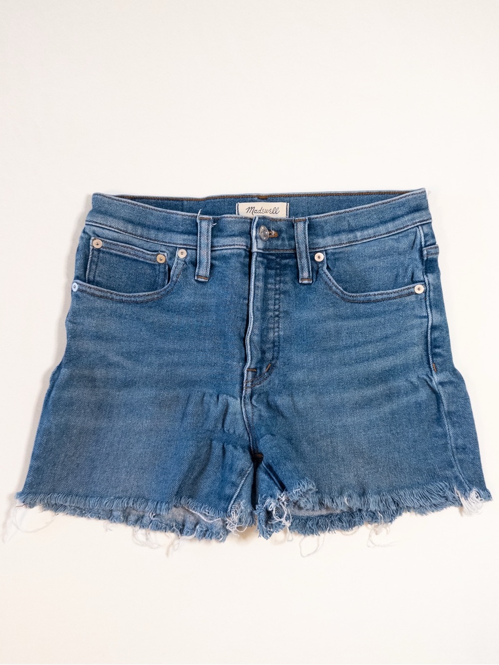 Madewell Light Blue Frayed Hem Denim Shorts